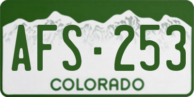 CO license plate AFS253