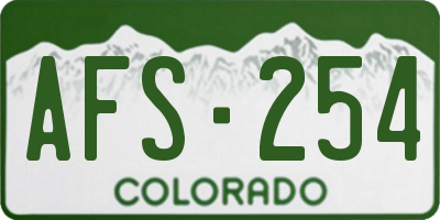 CO license plate AFS254