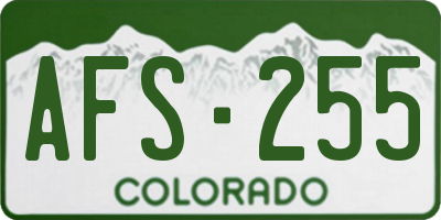 CO license plate AFS255