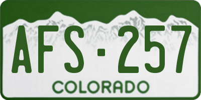 CO license plate AFS257