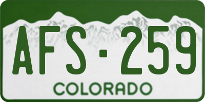 CO license plate AFS259