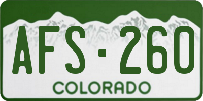 CO license plate AFS260