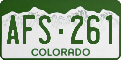 CO license plate AFS261