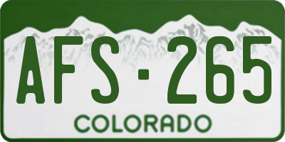 CO license plate AFS265
