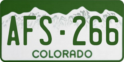 CO license plate AFS266