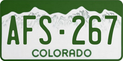 CO license plate AFS267