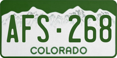 CO license plate AFS268