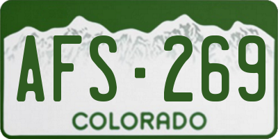CO license plate AFS269