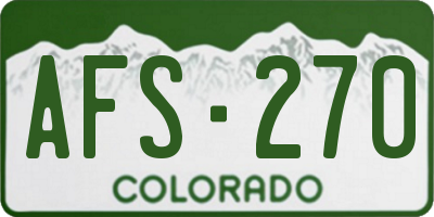 CO license plate AFS270