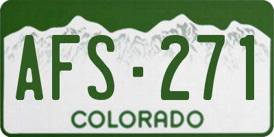CO license plate AFS271