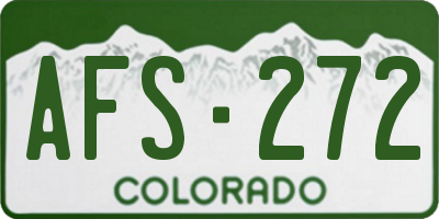 CO license plate AFS272