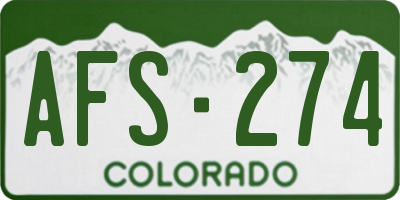 CO license plate AFS274