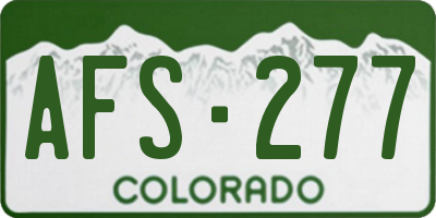 CO license plate AFS277