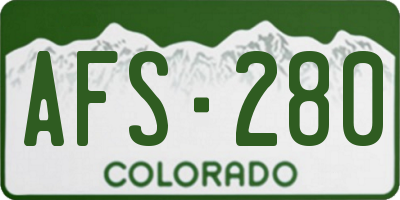 CO license plate AFS280