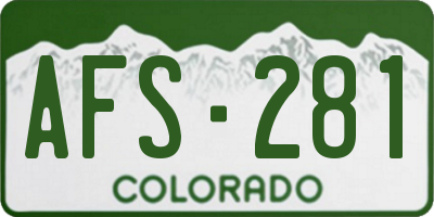 CO license plate AFS281