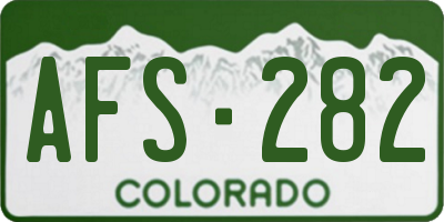 CO license plate AFS282