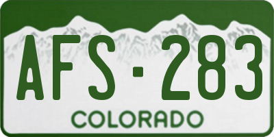 CO license plate AFS283