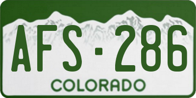 CO license plate AFS286