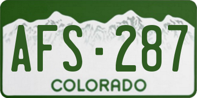 CO license plate AFS287
