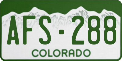 CO license plate AFS288