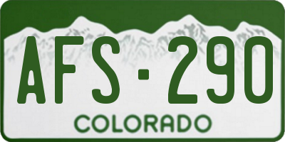 CO license plate AFS290