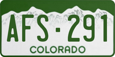 CO license plate AFS291