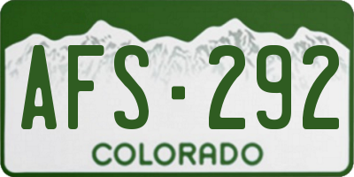 CO license plate AFS292