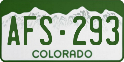CO license plate AFS293