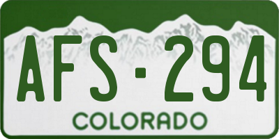 CO license plate AFS294