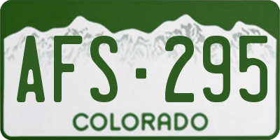 CO license plate AFS295