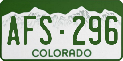 CO license plate AFS296