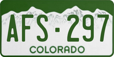 CO license plate AFS297