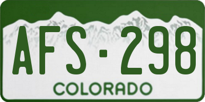 CO license plate AFS298