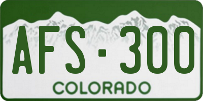 CO license plate AFS300
