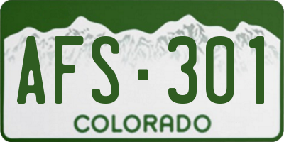 CO license plate AFS301