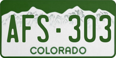 CO license plate AFS303