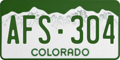 CO license plate AFS304