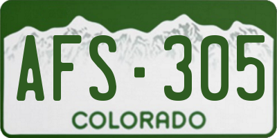 CO license plate AFS305
