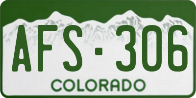 CO license plate AFS306