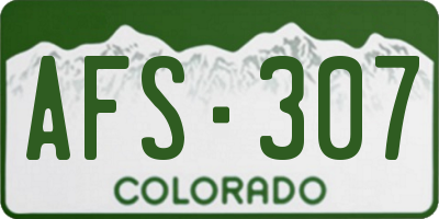 CO license plate AFS307