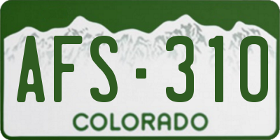 CO license plate AFS310