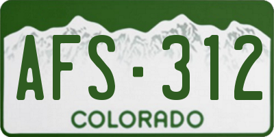 CO license plate AFS312