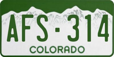 CO license plate AFS314