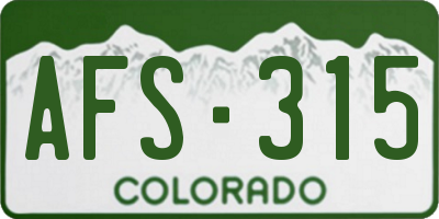 CO license plate AFS315