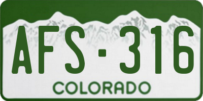 CO license plate AFS316
