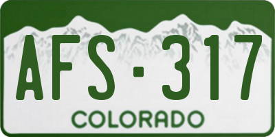CO license plate AFS317