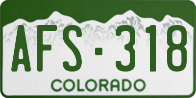 CO license plate AFS318