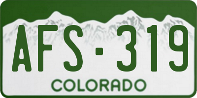 CO license plate AFS319