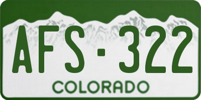 CO license plate AFS322