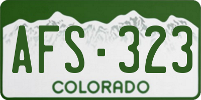 CO license plate AFS323